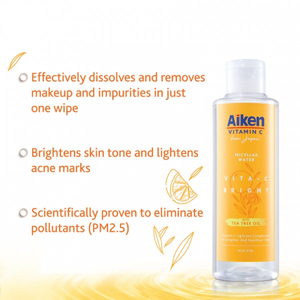 Aiken Micellar Water Vita C Makeup Remover Vitamin C Micellar Water