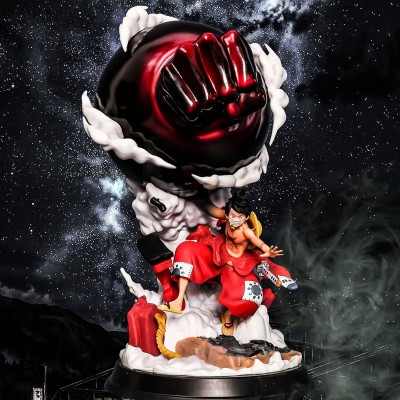 One Piece Anime Figure 26cm Wano Gear 4 Luffy 2 Head Pieces Statue Figures  Collectible Model Decoration Toy Christmas Gift