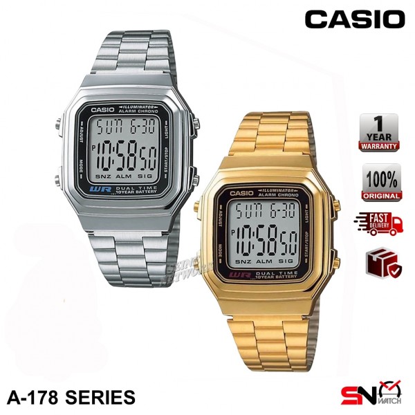 Casio Vintage A178WA A178WGA Big Digit Face Unisex Watch Casual
