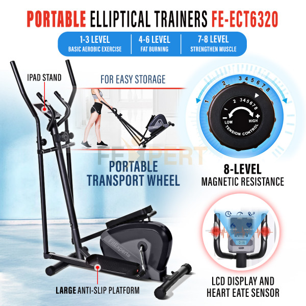 FEXPERT Elliptical Cross Trainer Bike Cycling Bicycle Slim