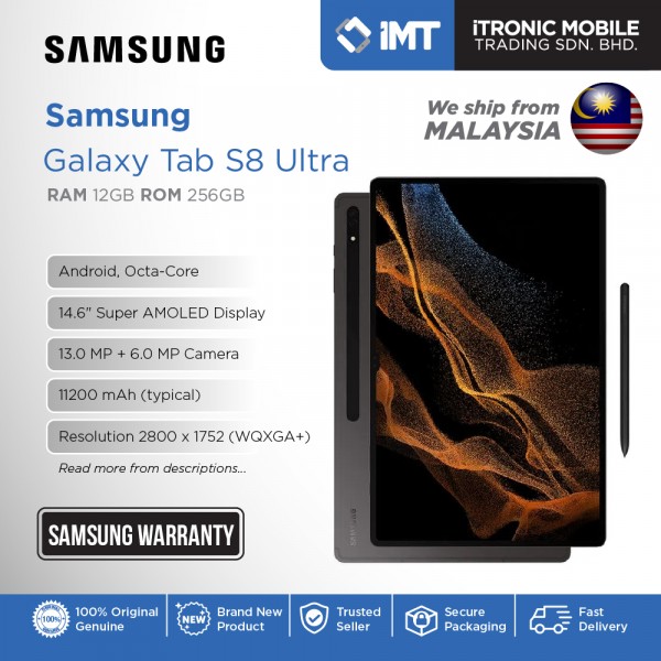 Samsung Galaxy Tab S8 Ultra Tablet Snapdragon 8 Gen 1 14.6