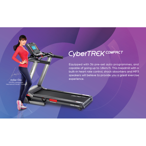 GINTELL CyberTREK Compact X Treadmill Black PGMall