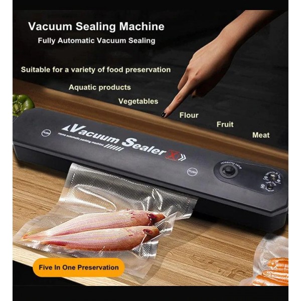[FREE 10pcs Vacuum Pack] Automatic Sealing Food Vacuum Sealer Kitchen