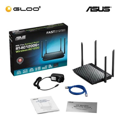 Asus RT-AC1200G+/Dual Band/Wifi Router Black | PGMall