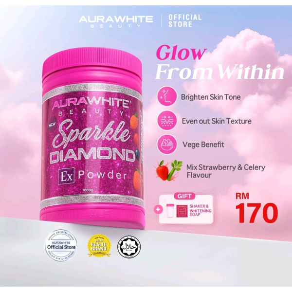AURAWHITE SPARKLE DIAMOND - Poudre Collagène & Glutathion 800g
