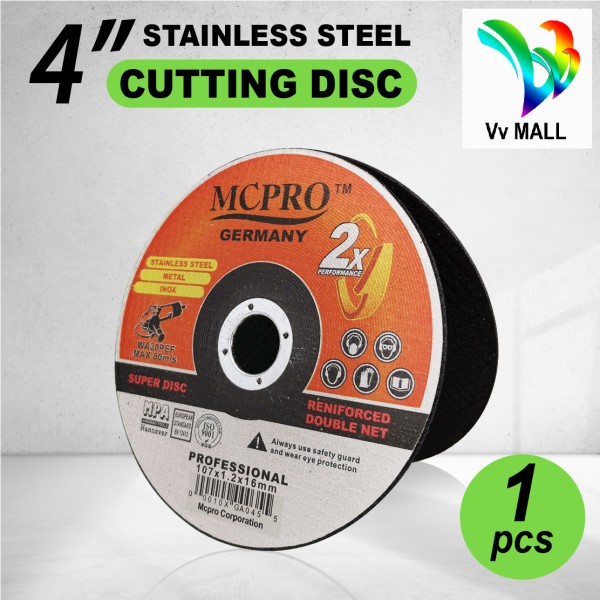 MCPRO [1pcs] 4 inch 2X Angle Grinder Cutting Wheel for Super Stainless