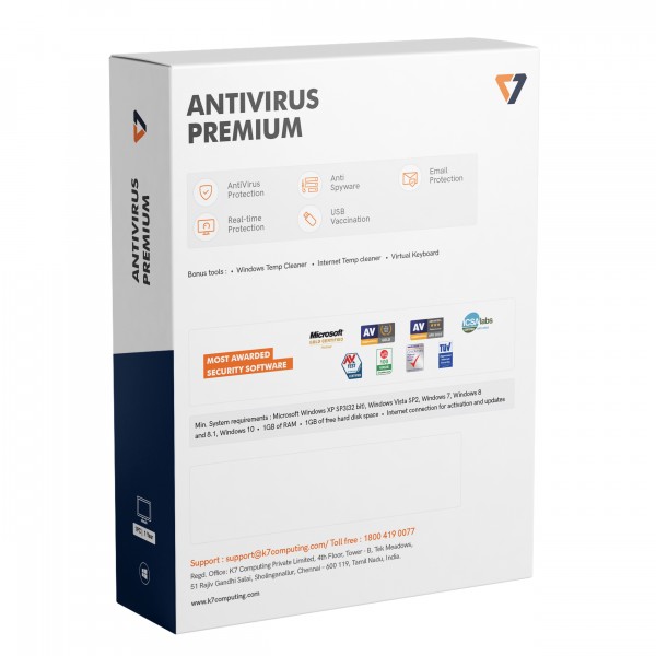 K7 Antivirus Premium - 1 User 1 Year | PGMall
