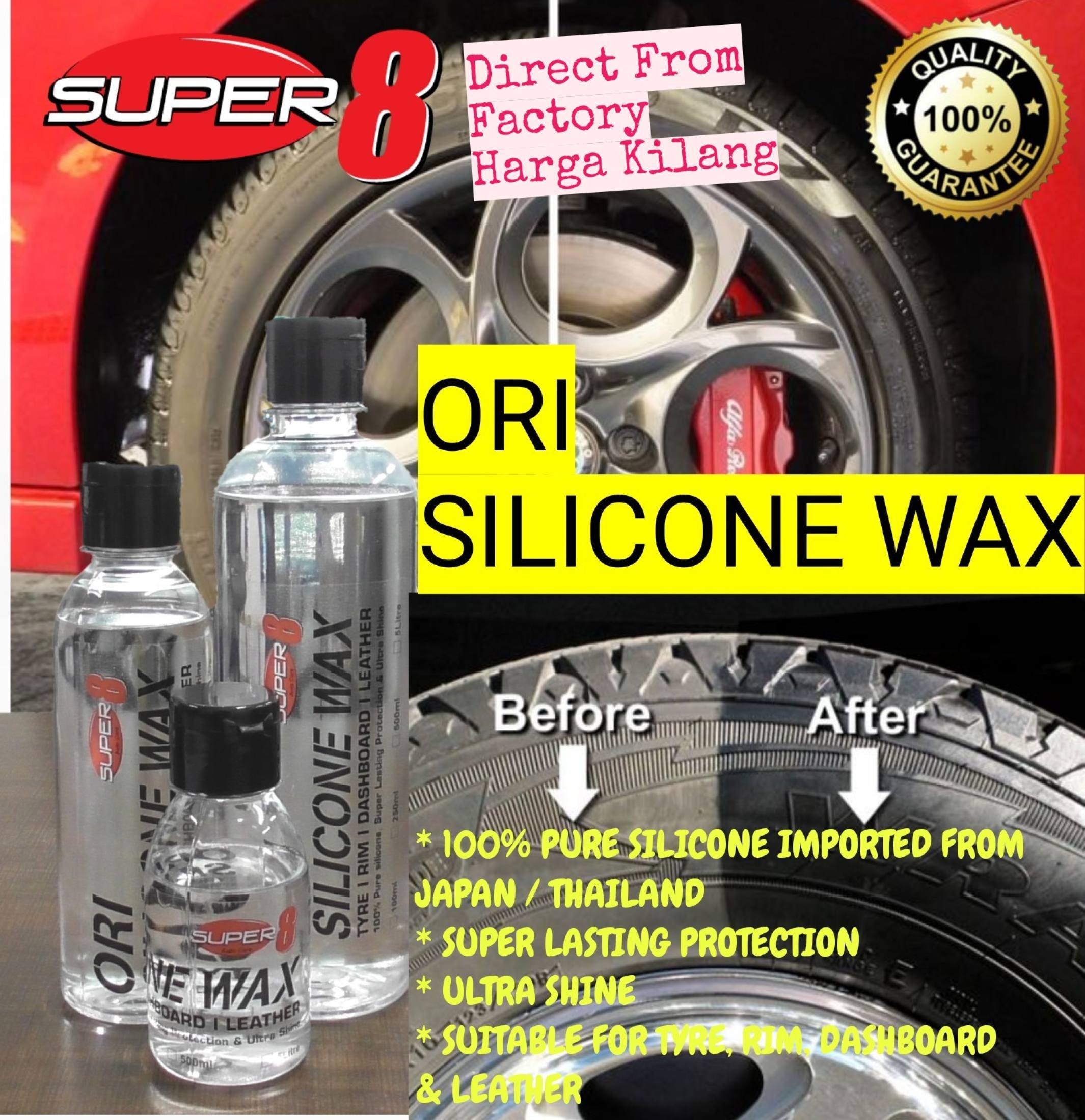 (Ready Stock)Harga Borong Pengilat Wax Tayar Kilat Super8 100% Ori Silicone Wax Untuk Tyre & Rim 100