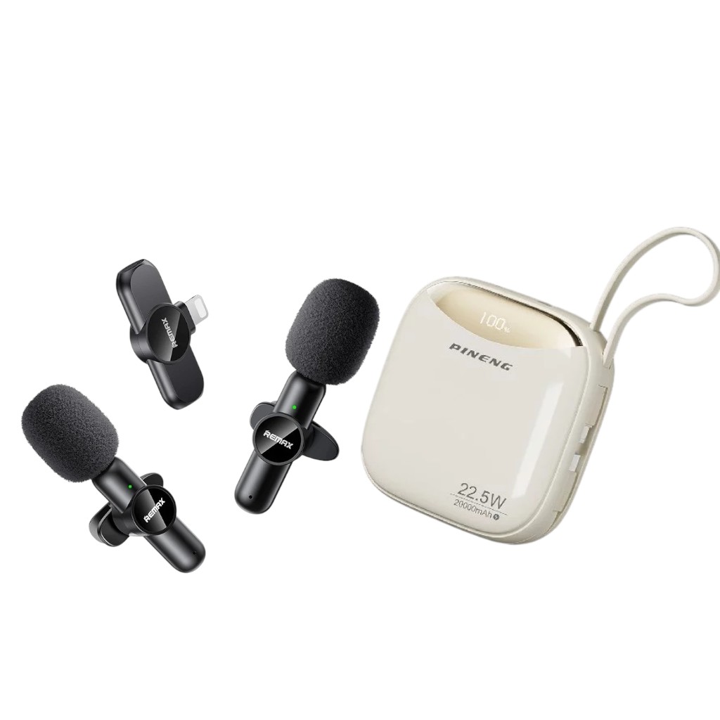 GoLive Duo Bundle Pineng PN-836PD Remax K10 Powerbank Clip Microphone Wireless