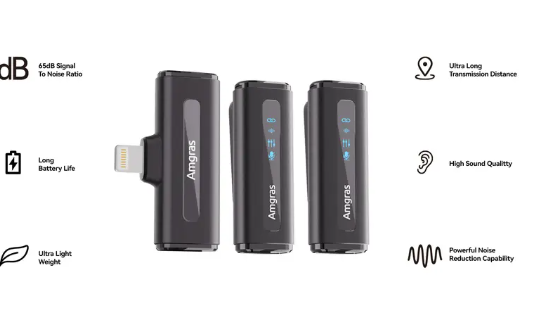 Amgras SoundMeta II Ultra Lavalier Wireless Microphone Noise Cancelling Ultra-Light Live Broadcast/V