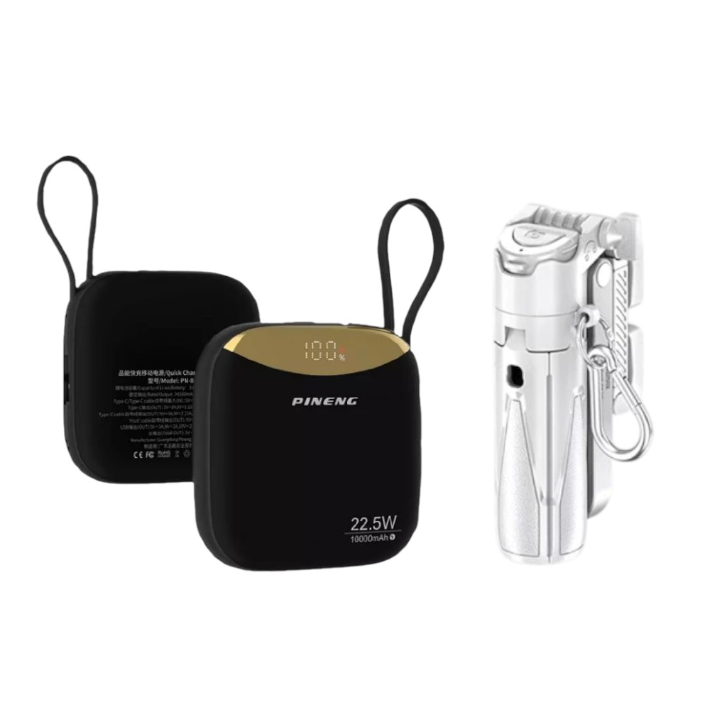 SelfieGo Kit Bundle Mini Tripod Powerbank Remax P80 Pineng PN-836PD