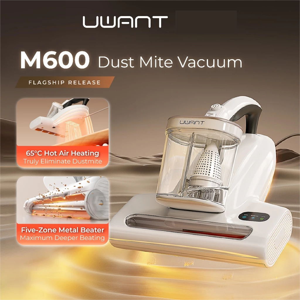 UWANT M600 Mattress Vacuum Cleaner | 65°C Hot Air Drying | UV & Ultrasonic Mite Removal | Dual-Cup D
