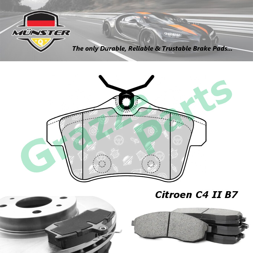 Münster Disc Brake Pad Rear for Citroen C4 II B7 Hatchback 1.6 2011-2012 5FV(EP6CDT)