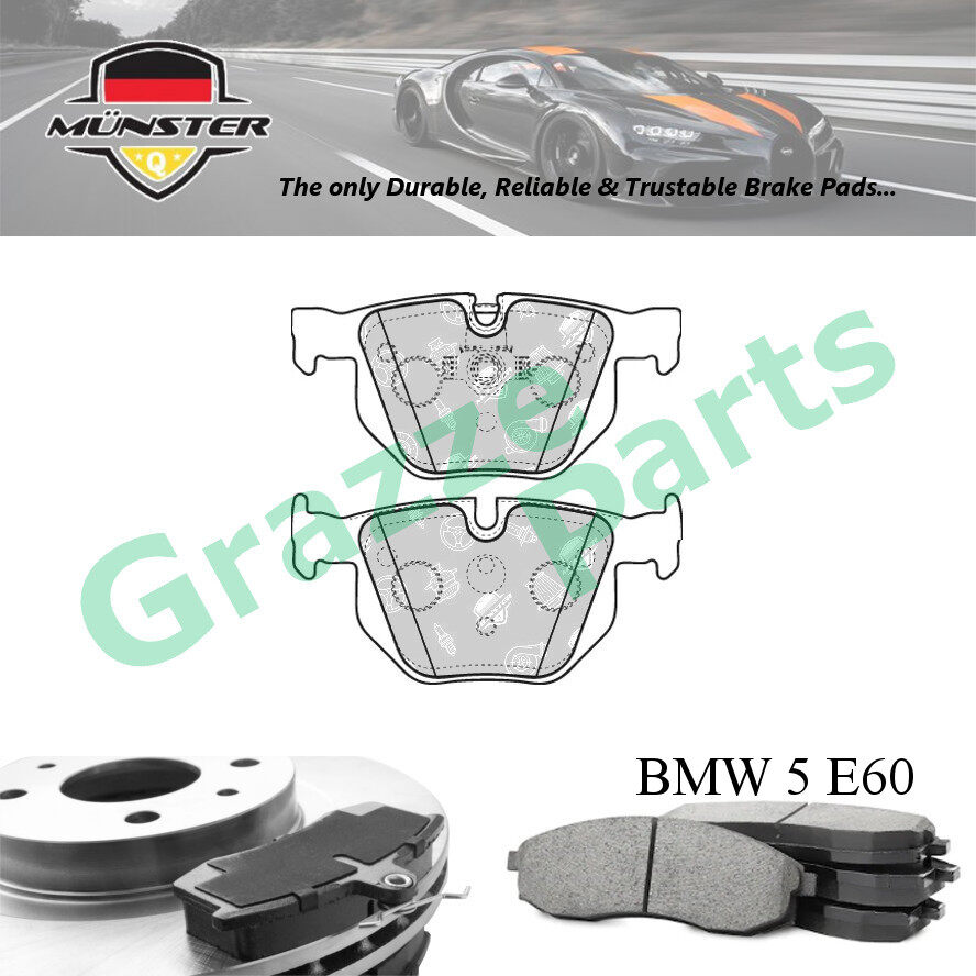 Münster Disc Brake Pad Rear BMW 5 Series E60 E61 Touring 525i 2.5 2003-2010 M54B25 (256S5)