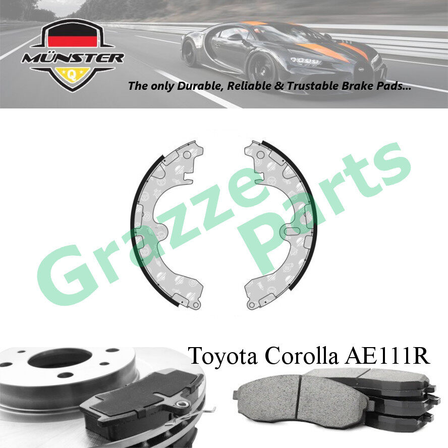 Münster Disc Brake Shoe Rear for Toyota Corolla (7th Gen) AE111R 1.61 1995-2001 4A-FE Corolla EE100R
