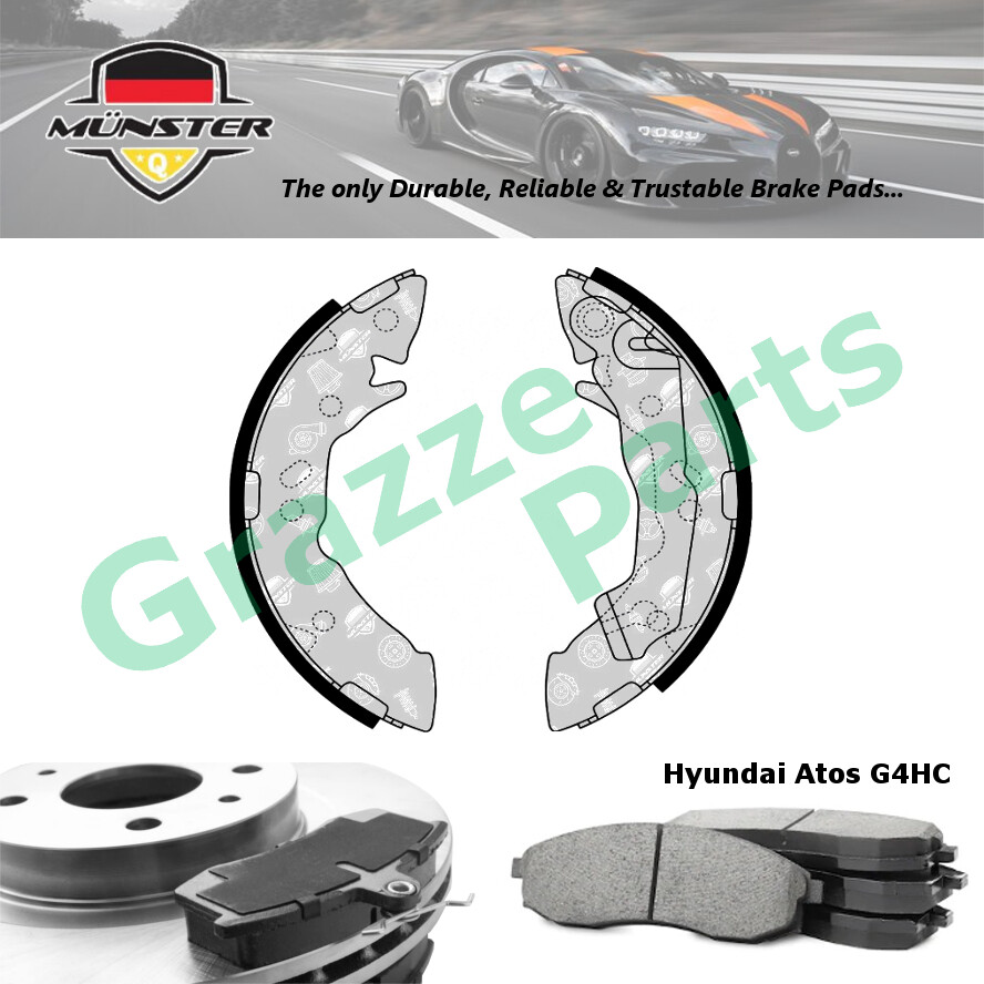 Münster Disc Brake Shoe Rear for Hyundai Atos MX 1.0i 2000-2002 G4HC Atos (Facelift) MX 1.0i 2002-20
