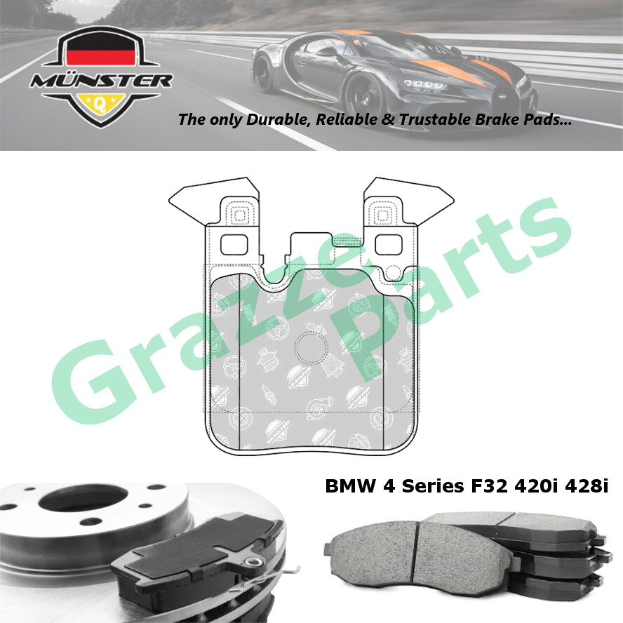 Münster Disc Brake Pad Rear for BMW 4 Series F32 420i 428i 2.0M (2D) 2.0 2013-2015 N20B20A