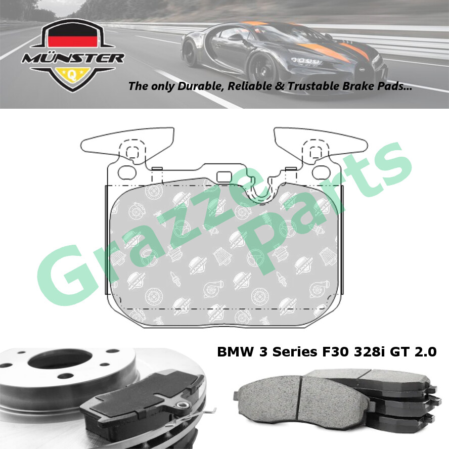 Münster Disc Brake Pad Front BMW 3 Series F30 328i GT 2.0 2012-2016 4 Series F32 428i 2.0M (2D) 2.0 