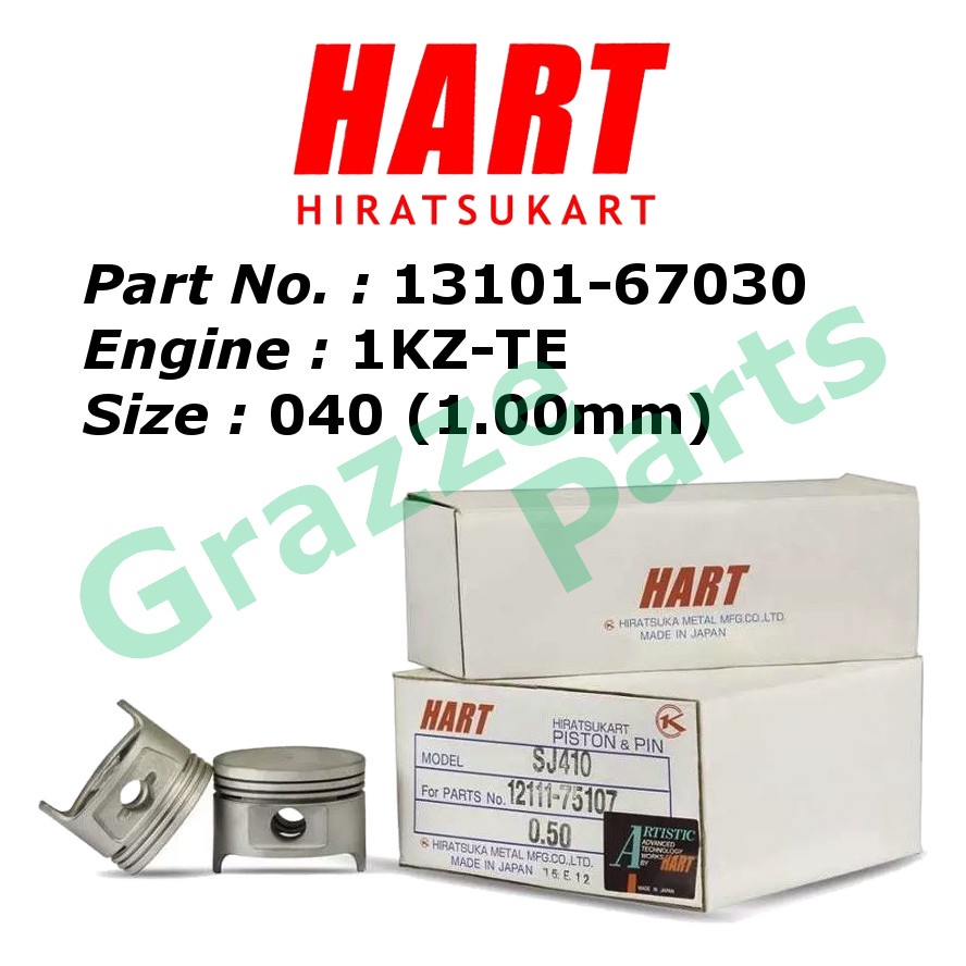 HART Piston Set 13101-67030 for Toyota Land Cruiser Prado KZJ95 LJ78 Diesel Hiace KZH100 LH172 LH174