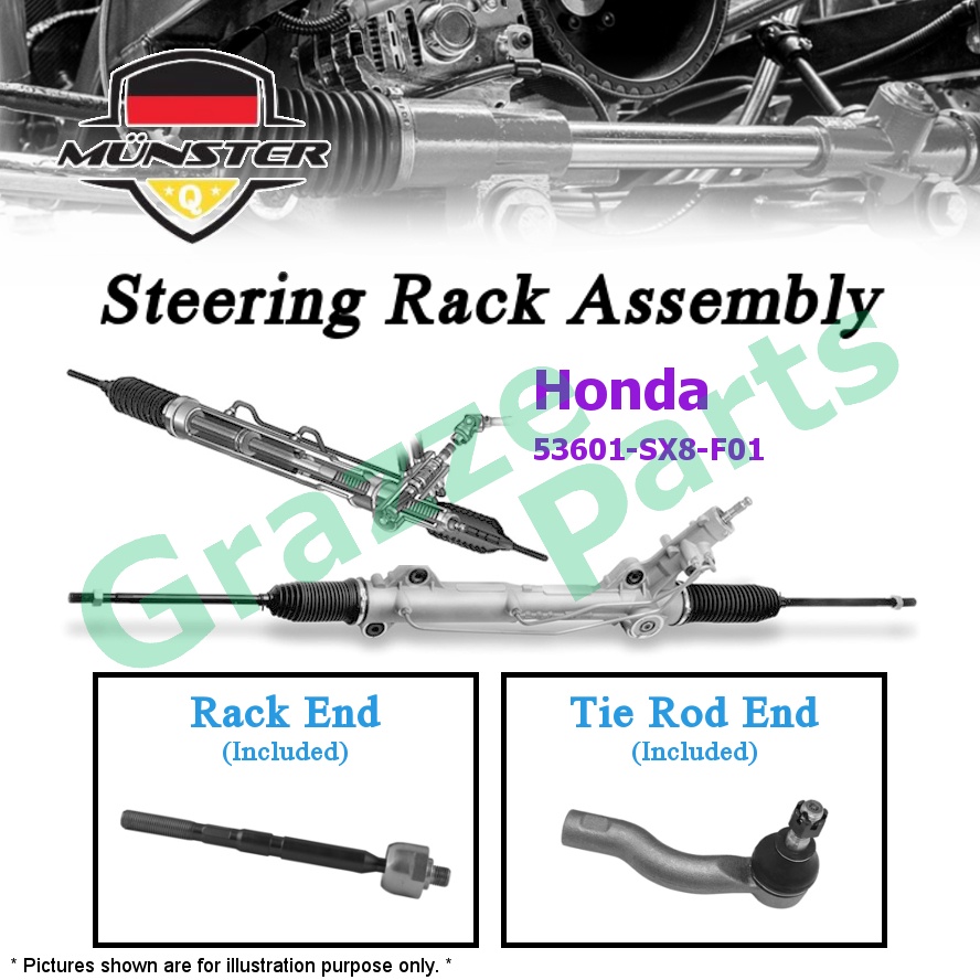 100% NEW - Münster Steering Rack Assy Assembly 53601-SX8-F01 Honda City SX8 1.3 1.5 Manual Auto VTec
