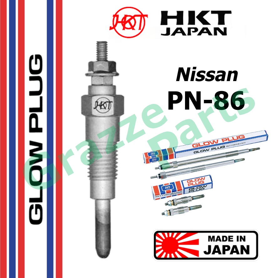 HKT 100% Made In Japan Heater Glow Plug PN-86 / 11065-Y1402 for Nissan Forklift Datsun Truck 220C 2.