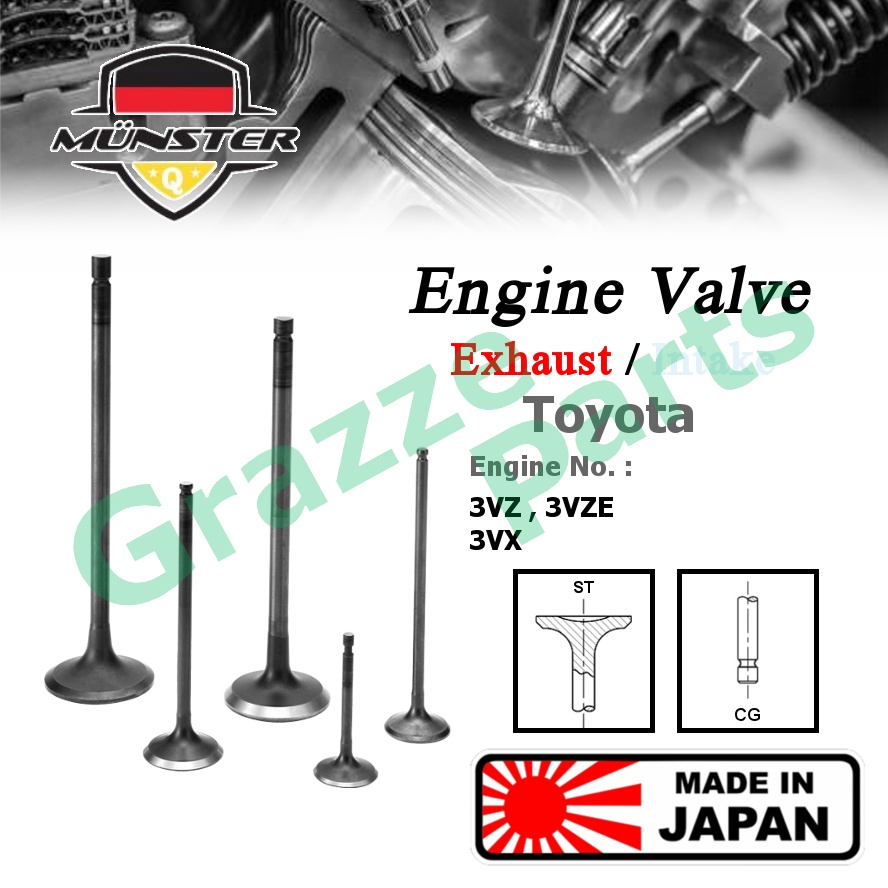 (4pc) Münster Engine Valve Exhaust (35.0mm) / Intake (42.0mm) Toyota Camry 4Runner VZN100 VZN130 24V