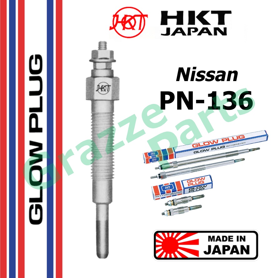 HKT 100% Made In Japan Heater Glow Plug PN-136 / 11065-10T01 for Nissan UD Atlas TGF22 Cargo YU41 Y6