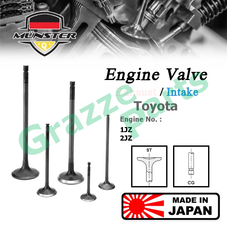 (4pc) Münster Engine Valve Exhaust (29.0mm) / Intake (33.5mm) Toyota Supra JZA80 Lexus GS300 IS300 2