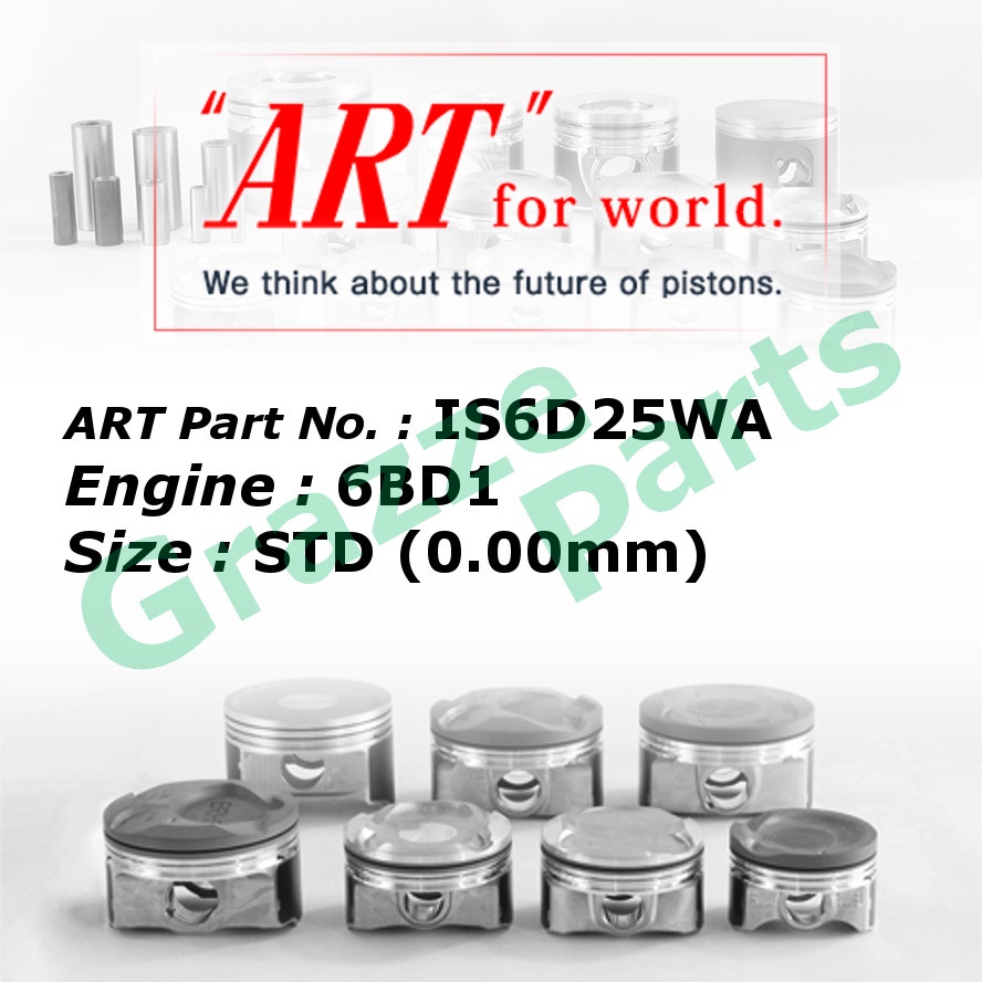 ART Piston Set IS6D25WA for Isuzu Truck Lorry Bus 5.4 6BD1 (102.0mm)