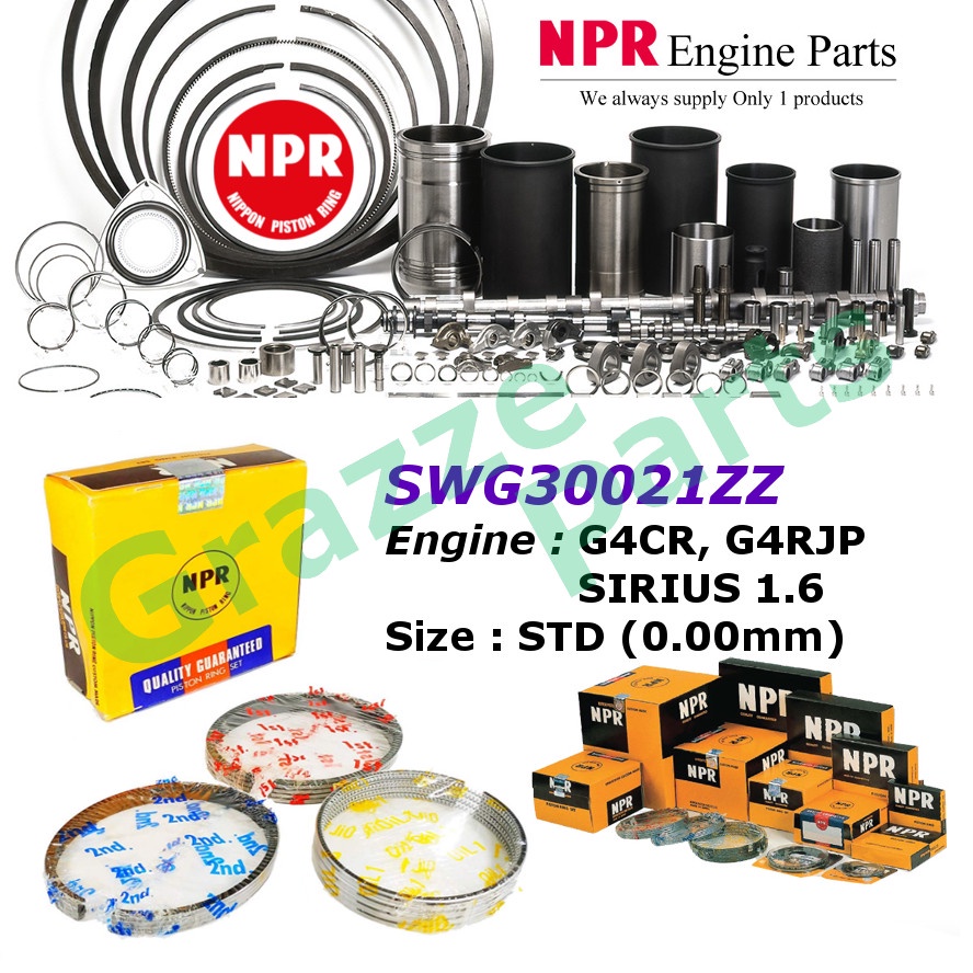 NPR Piston Ring Set SWG30021ZZ for Hyundai Elantra 1.6 G4CR G4RJP SIRIUS 1.6 (82.3mm)