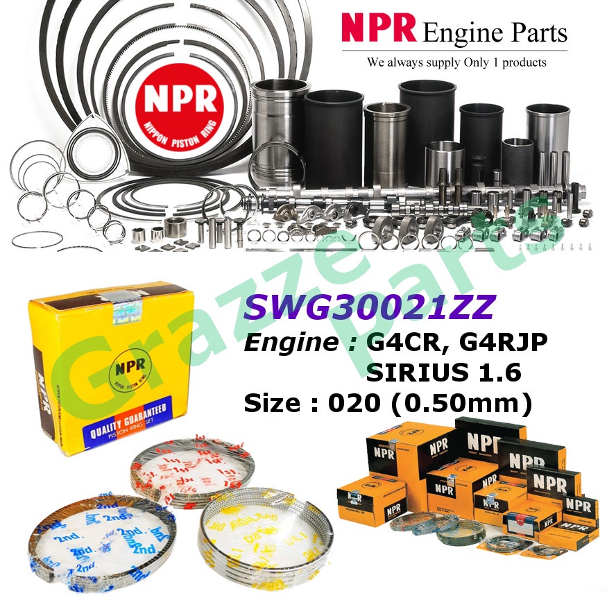 NPR Piston Ring Set SWG30021ZZ for Hyundai Elantra 1.6 G4CR G4RJP SIRIUS 1.6 (82.3mm)