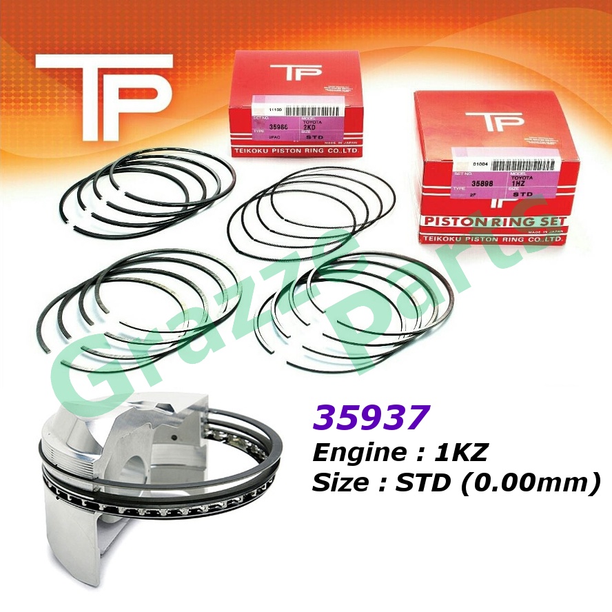 TP Piston Ring Set for Toyota Land Cruiser Prado KZJ95 'D' Hilux SURF Hiace KZH100 LH172 LH174 3.0 1