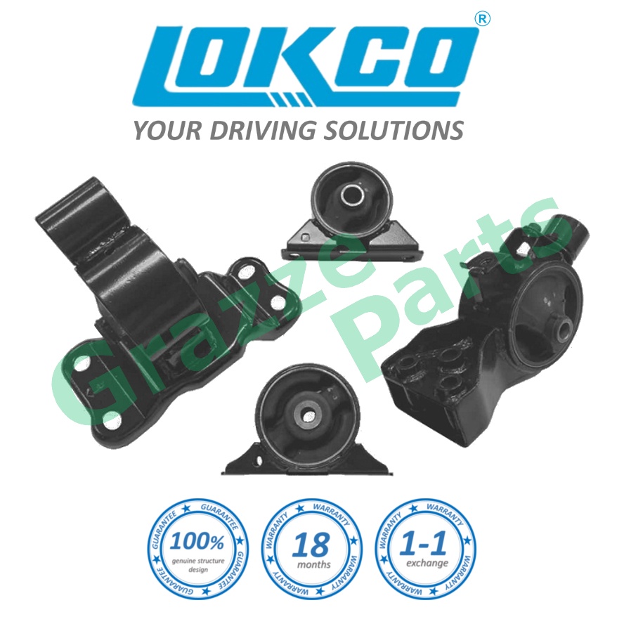 (4pc) Lokco Engine Mounting Set for Proton Waja MMC 4G18 Gen 2 Gen2 1.3 1.6 Persona 1.6 Campro S4PE 