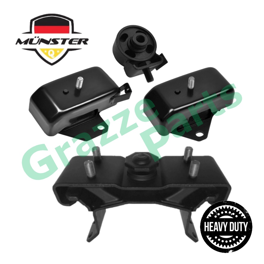 (4pc) Münster ^HD^ Engine Mounting Set for Mitsubishi Triton 2.5 3.2 New KL3T 2015 Pajero Sport 2.5 