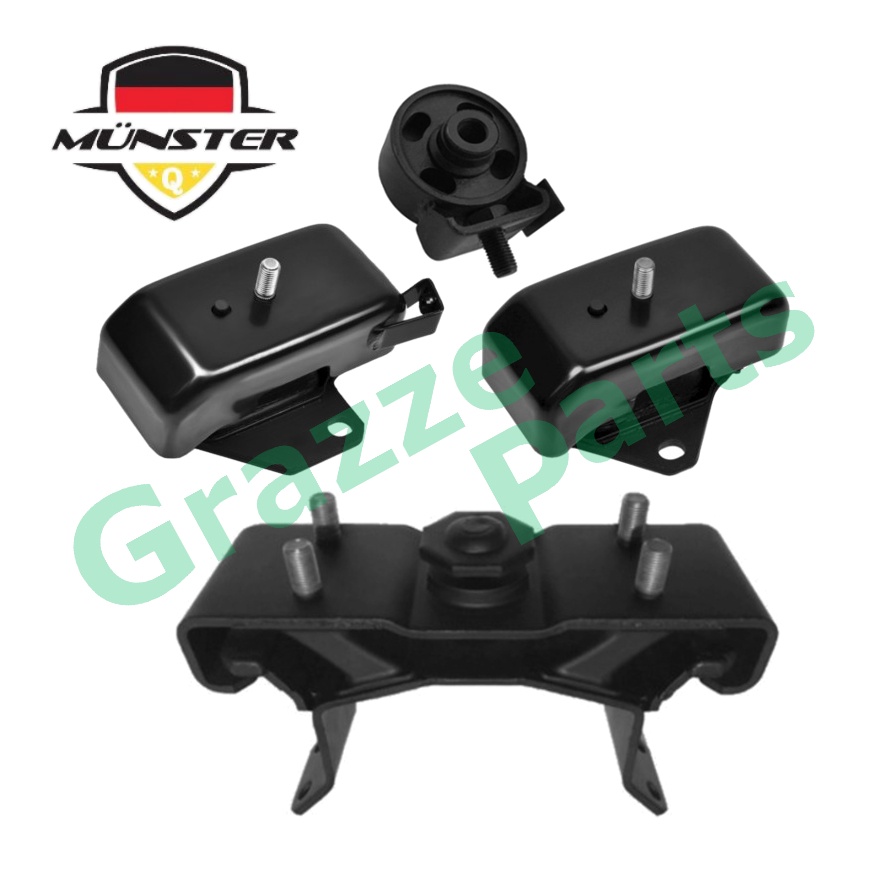 (4pc) Münster Engine Mounting Set for Mitsubishi Triton 2.5 3.2 New KL3T 2015 Pajero Sport 2.5 4D56 