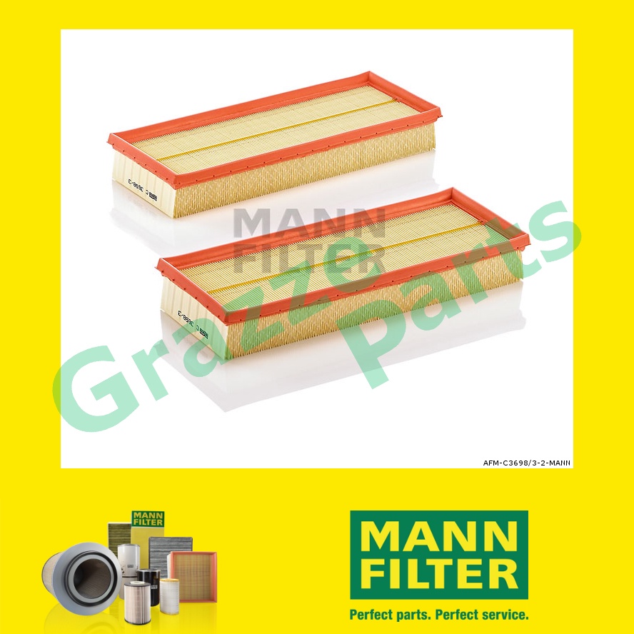 (2pc) 100% Original Mann Engine Air Filter C3698/3-2 C 3698/3-2 LX804 Mercedes Benz C-Class W203 C20
