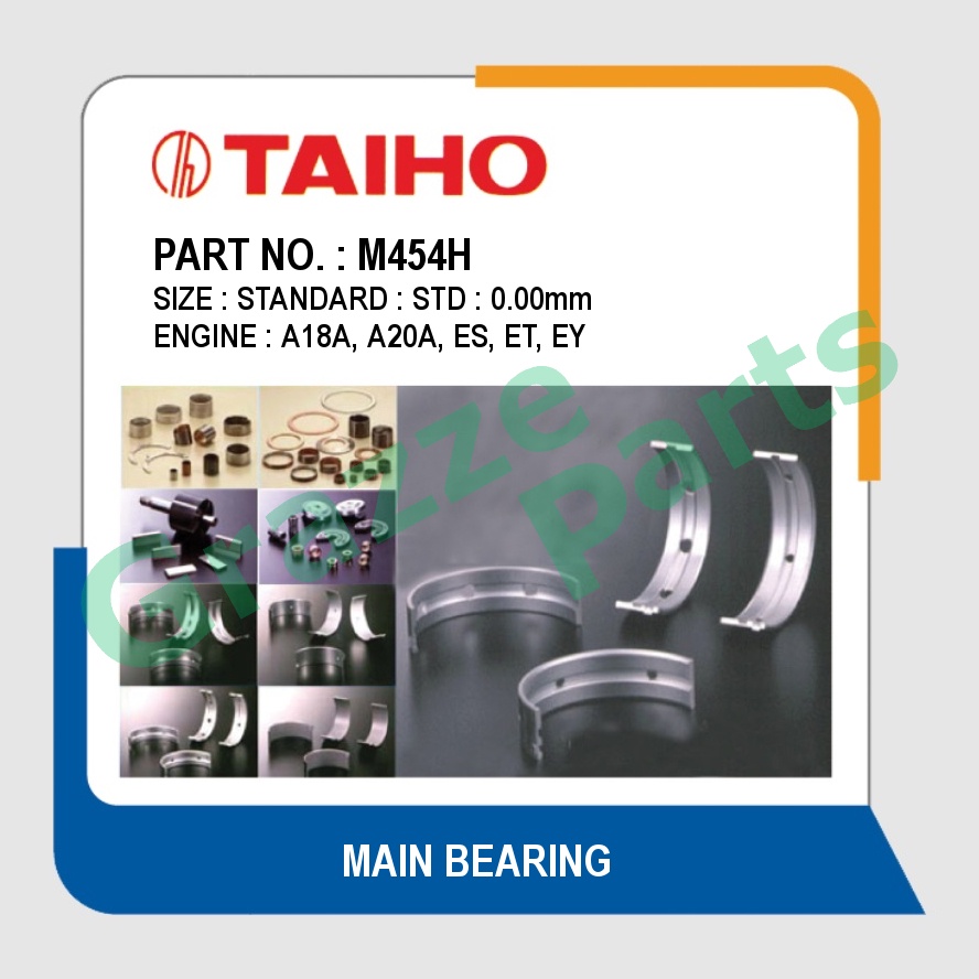 Taiho Main Bearing M454H for Honda Accord CA1 CA5 CA6 1.6 1.8 2.0 A18A A20A ES ET EY SC SOHC SingleC