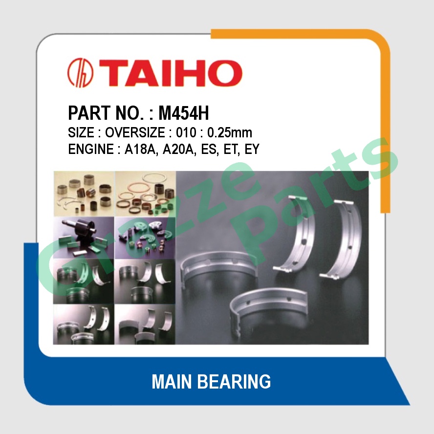 Taiho Main Bearing M454H for Honda Accord CA1 CA5 CA6 1.6 1.8 2.0 A18A A20A ES ET EY SC SOHC SingleC