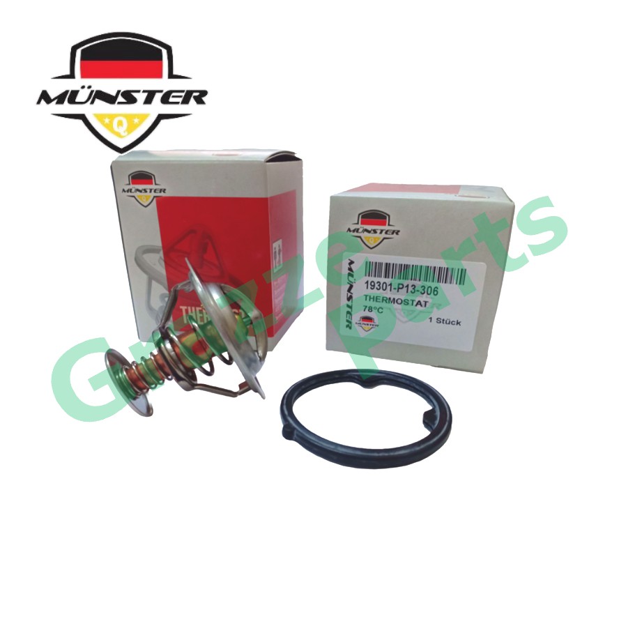 Münster Coolant Thermostat + Sealing Ring for 19301-P13-306 Honda Prelude H22A Odyssey F20B