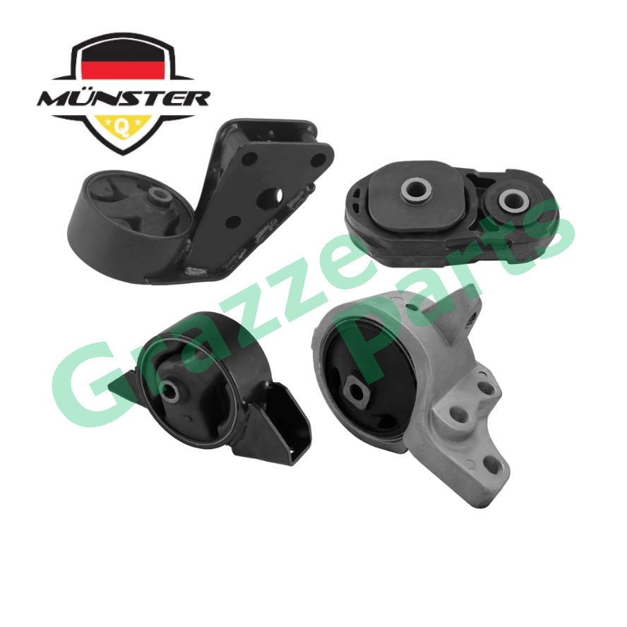 (4pc) Münster Engine Mounting Set NIS1014 for Nissan Sentra B14 1.6 GA16DE I4 Manual 1995-1999