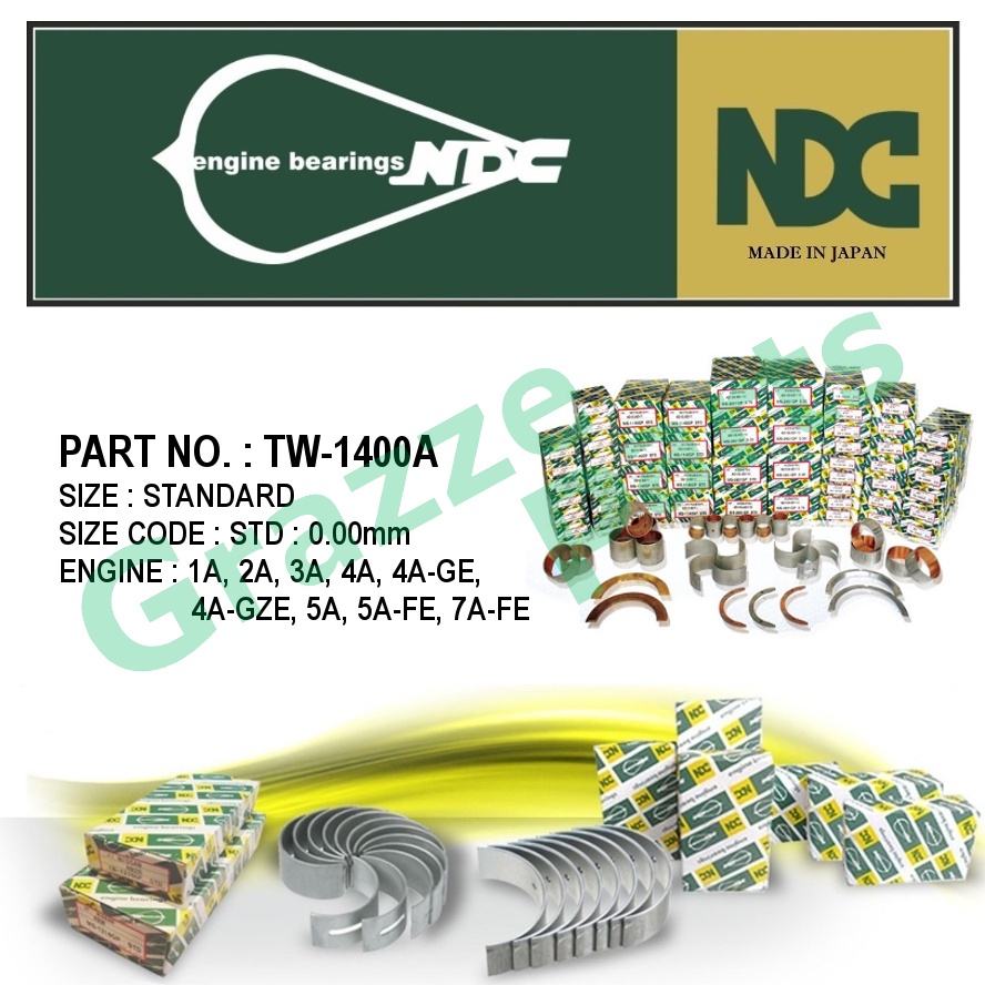 NDC Japan Engine Thrust Washer STD (0.00mm) Size TW-1400A for Toyota Corolla KE 1A 2A 3A 4A 4A-GE 4A