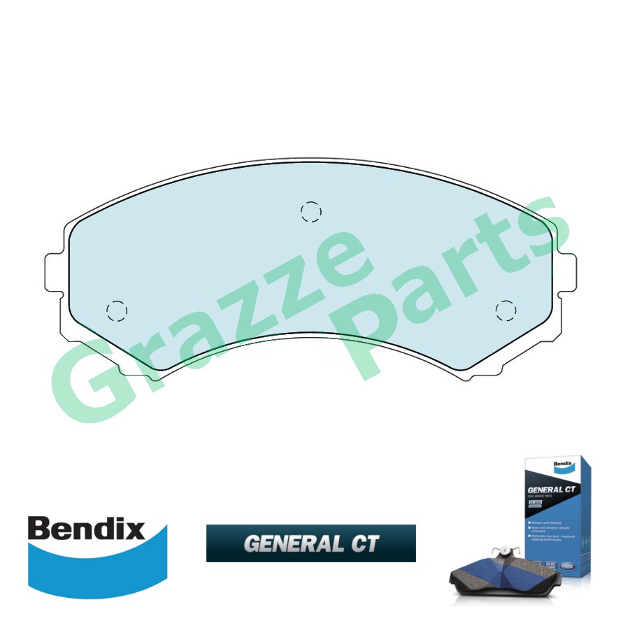 Bendix General CT Disc Brake Pad Front for DB1385 Mitsubishi Delica SK82 SKF2 SK22 Pajero V63W V64W