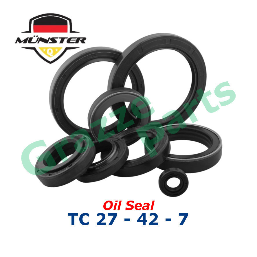 (1pc) Münster (FKM) Oil Seal 27*42*7 / 27mm x 42mm x 7mm / 27-42-7