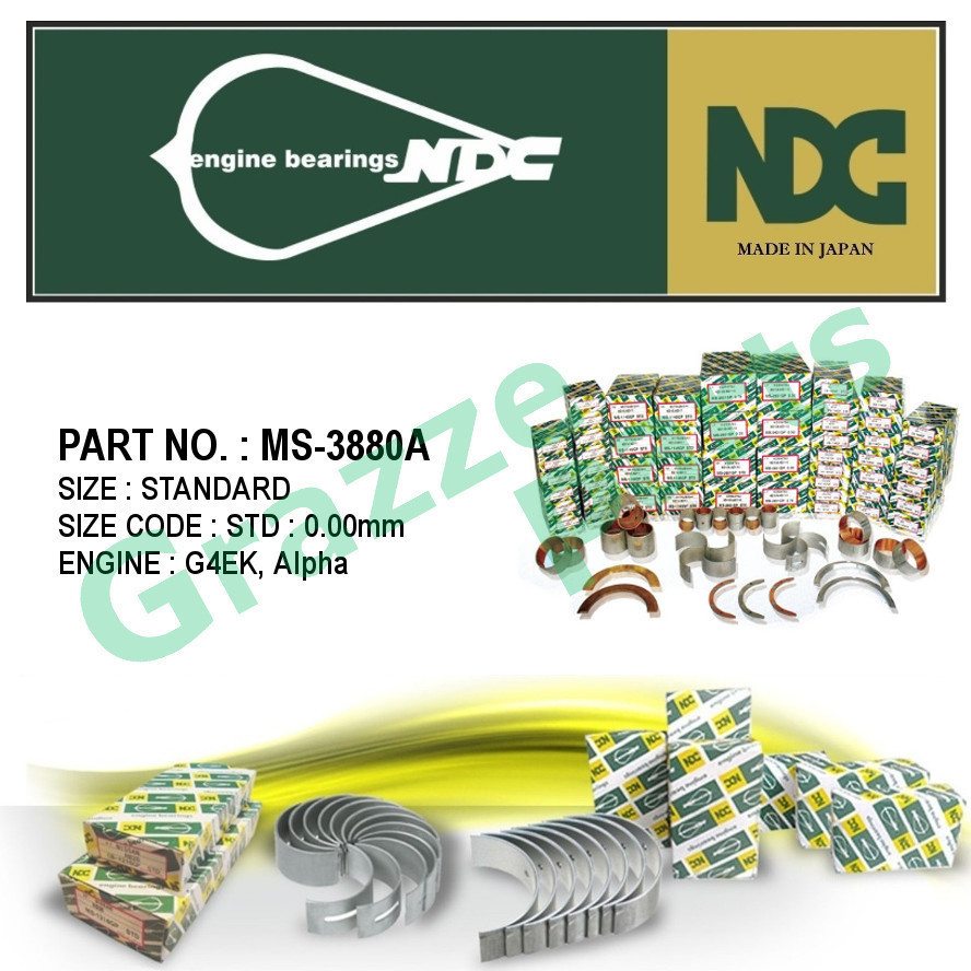 NDC Japan Engine Main Bearing MS-3880A for Hyundai Accent 1.5 Getz 1.3 Matrix 1.6 G4EK Alpha