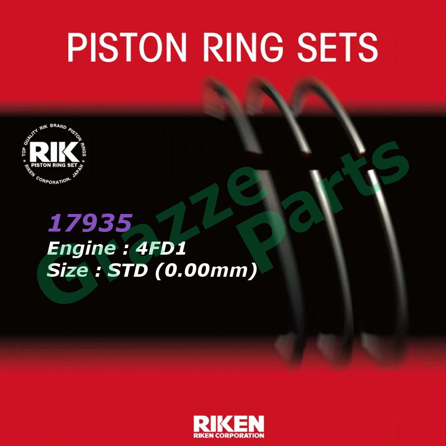 RIK Riken Piston Ring Set 17935 for Isuzu Trooper BigHorn 2.2 4FD1 2.8 4FG1 4JG2 (88.0mm)