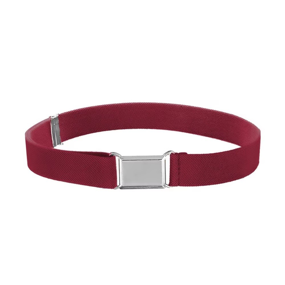 (EASY BUCKLE) WJS Unisex Kids Stretchable Belt Easy Buckle 15 to 59 Inches 2.5cm Thick Kids Elastic 