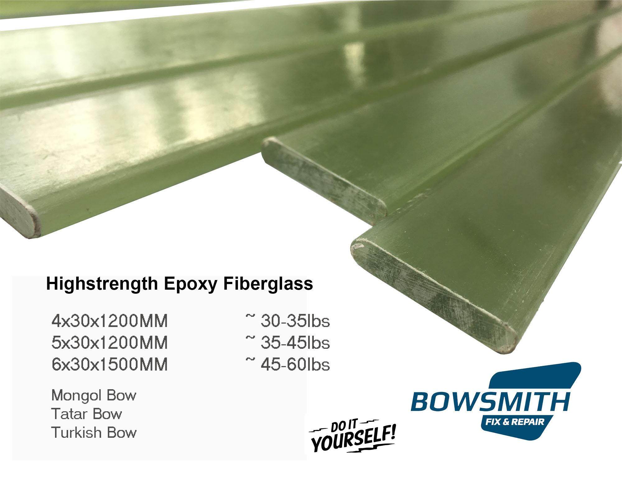 Epoxy Fiberglass 4x30x1200mm for Traditional Archery Bow Making 30-40lbs