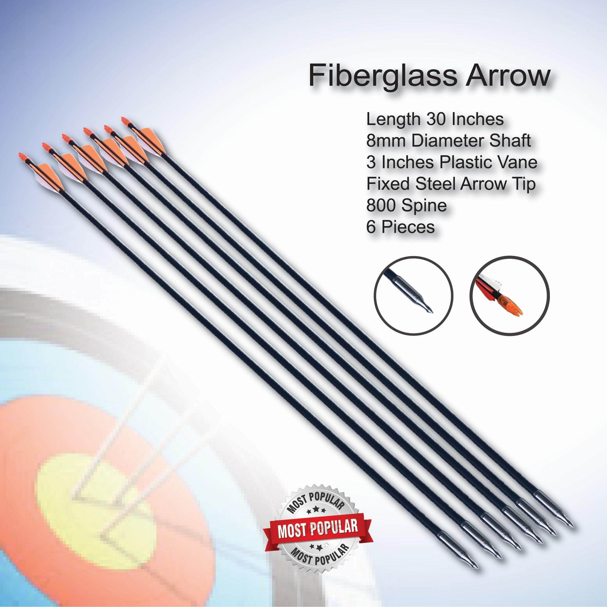 Archery Fiberglass Arrow 30Inches With Plastic Vane Fletcher For Training