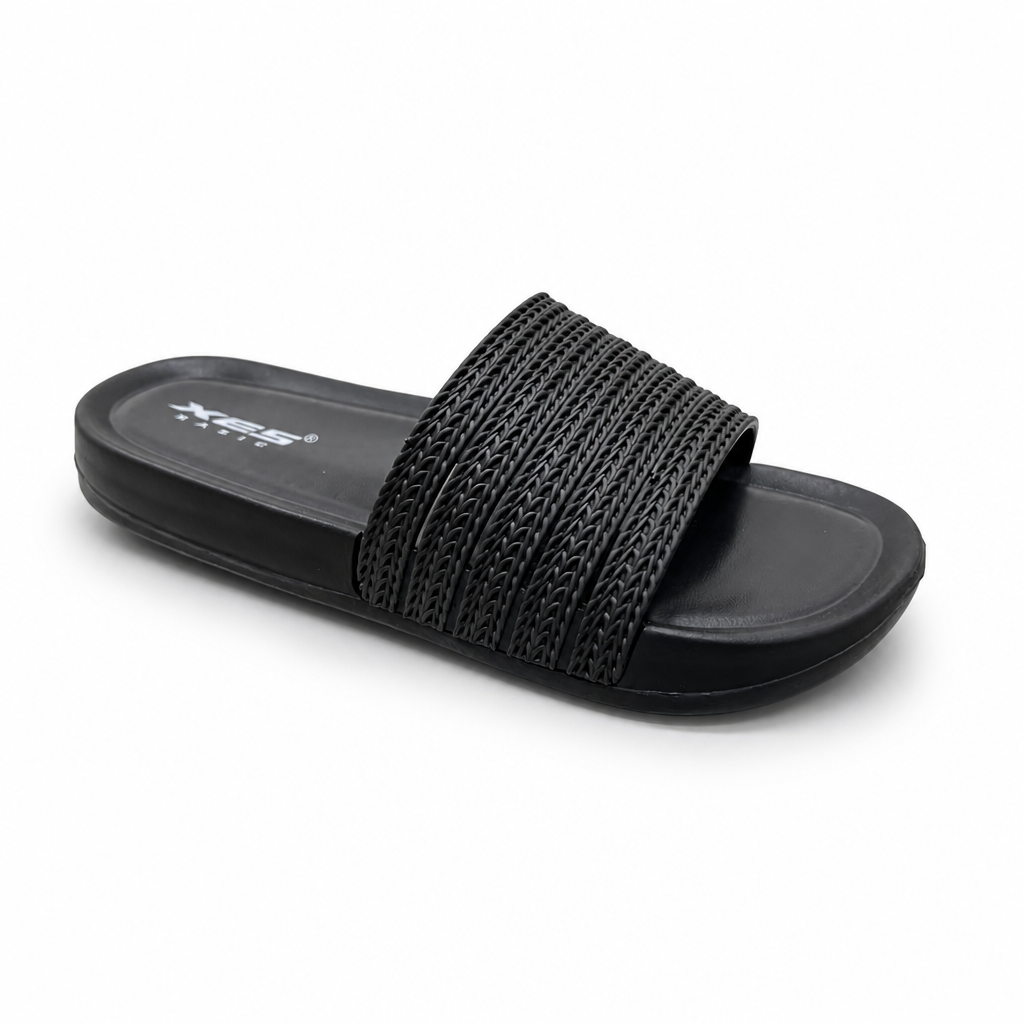 XES BSLCJT480 Ladies Woven Whisper slide sandal ( Black / Pink )