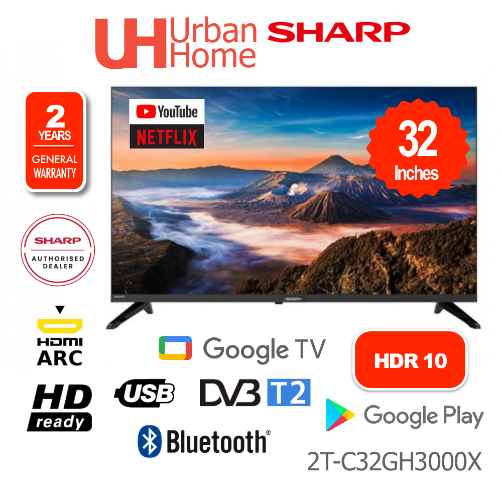 Sharp Google TV LED HD Ready HDR10 Smart TV ( 32" ) 2T-C32GH3000X